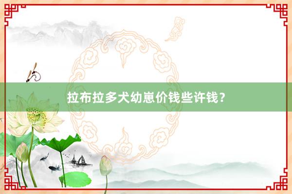 拉布拉多犬幼崽价钱些许钱？